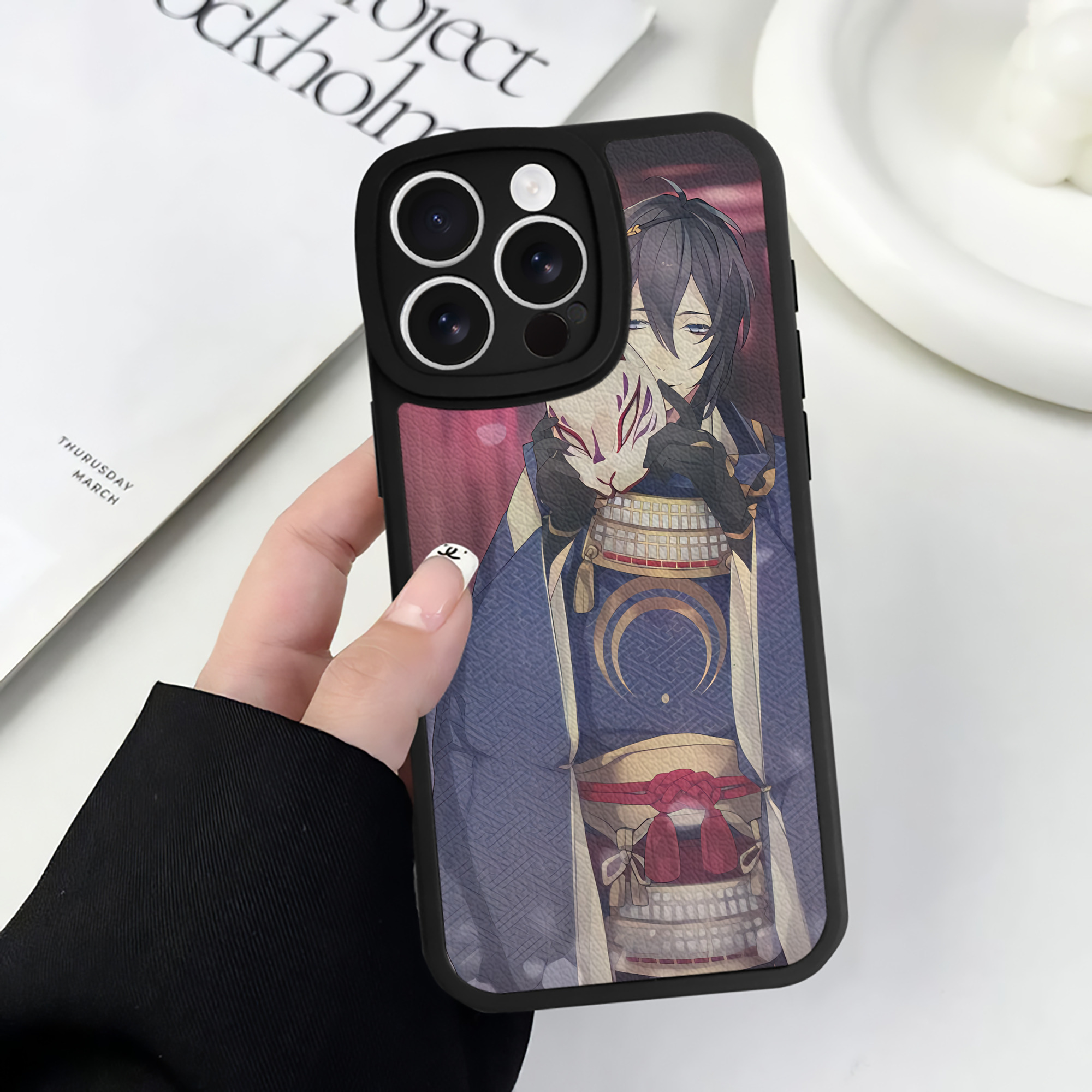 （画像用） 刀剣乱舞 Touken Ranbu 【iPhone 16シリーズ対応】シリコンスマホケース（レザー調） 材質：シリコン
